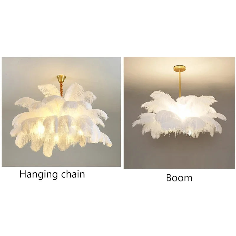 Elevate Your Space with Modern Ostrich Feather Pendant Lights