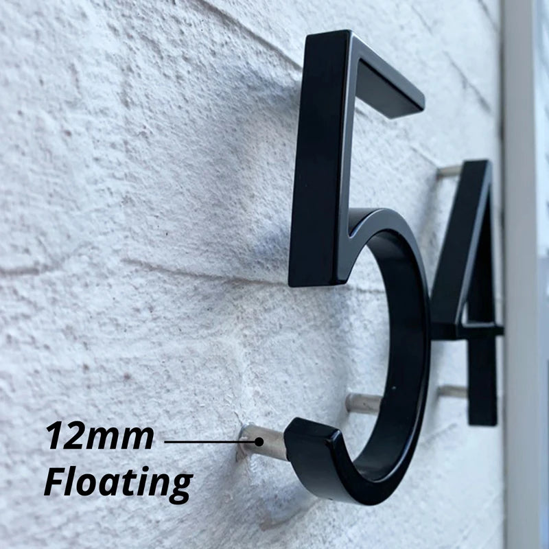 Elegant Floating Exterior House Numbers for Stylish Address Display