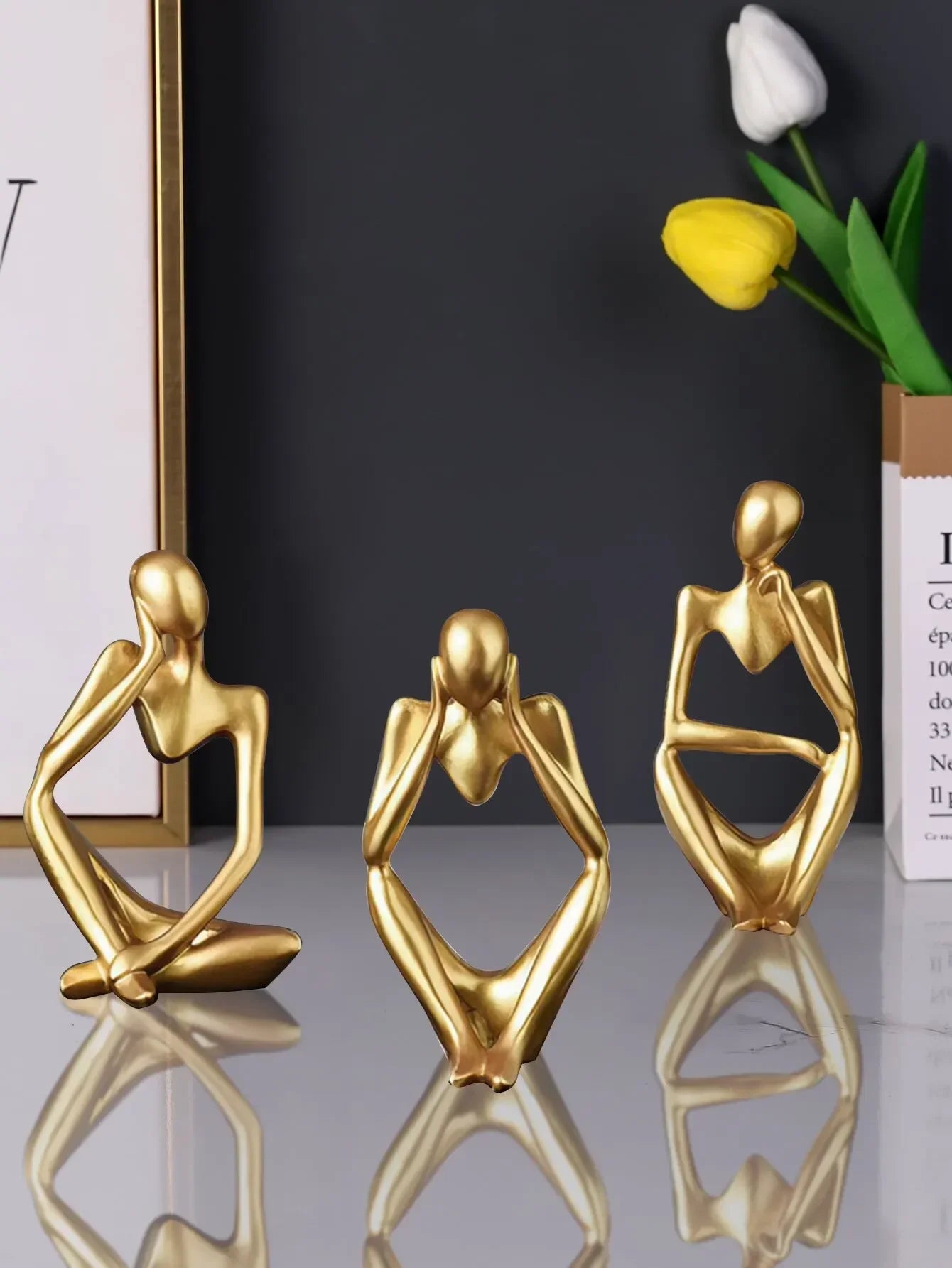 Nordic Light Luxury Abstract Figure Home Decoration – Elegant Resin Desktop Ornament