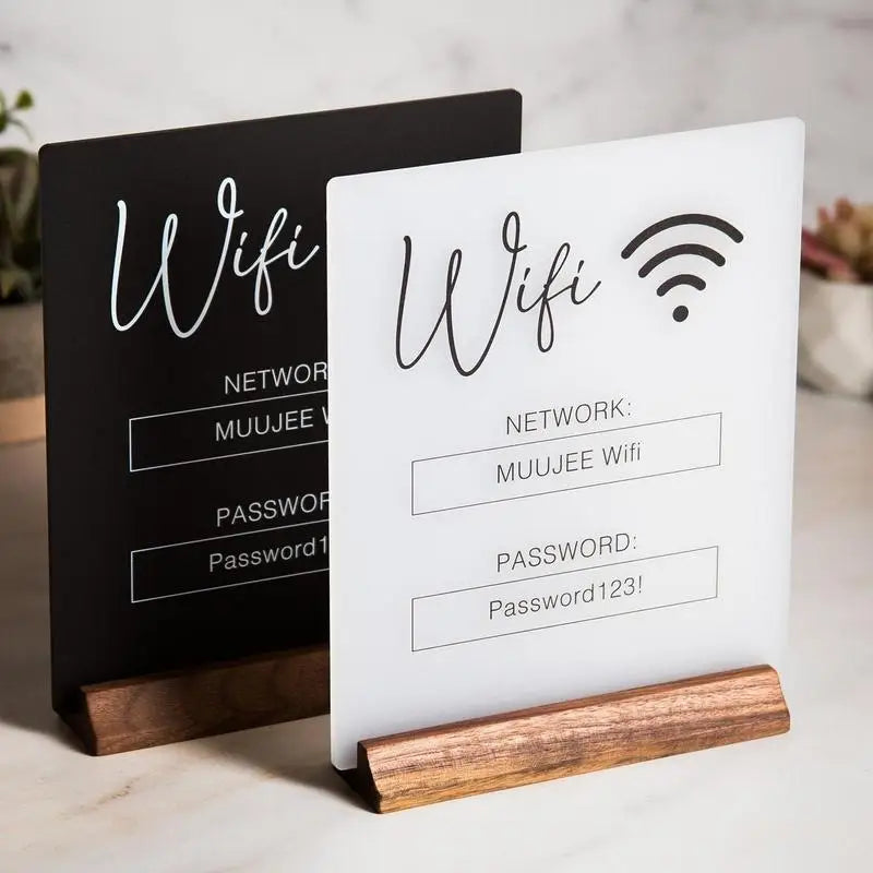 Streamline Your Connectivity: Acrylic WiFi Sign Display Stand