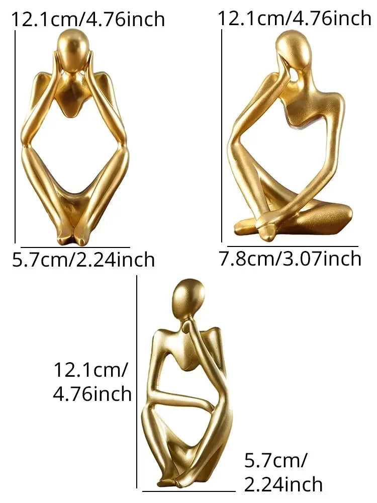 Nordic Light Luxury Abstract Figure Home Decoration – Elegant Resin Desktop Ornament