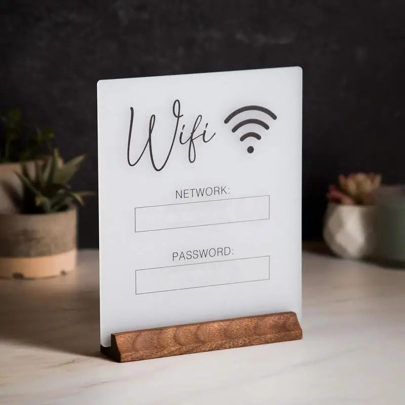 Streamline Your Connectivity: Acrylic WiFi Sign Display Stand