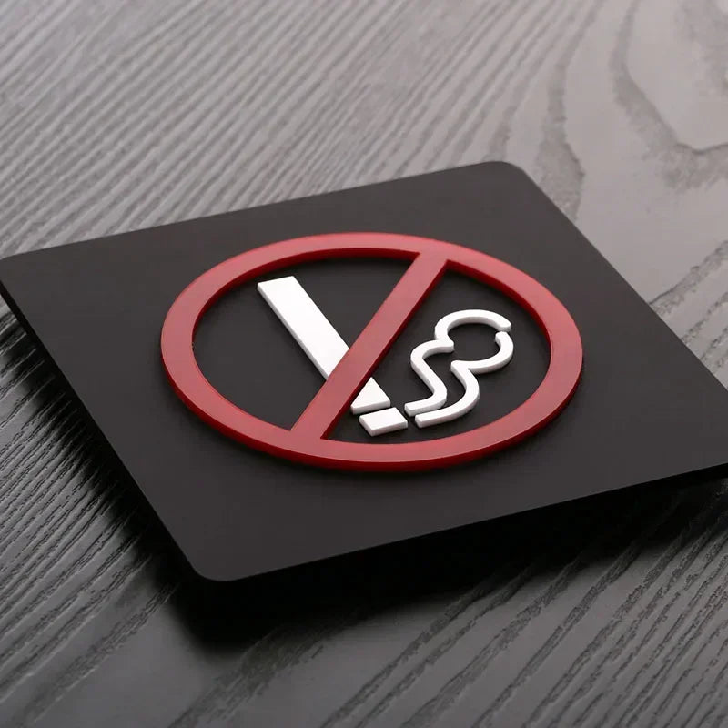 Modern Acrylic Warning Sign: WIFI, No Smoking, No Trespassing - Versatile Signage for Public Spaces