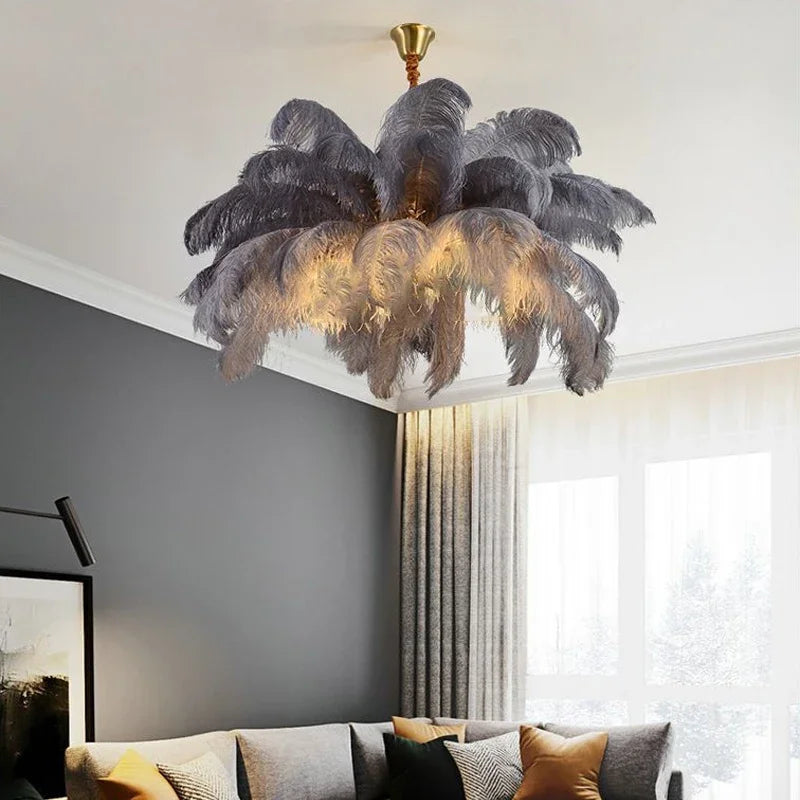 Elevate Your Space with Modern Ostrich Feather Pendant Lights