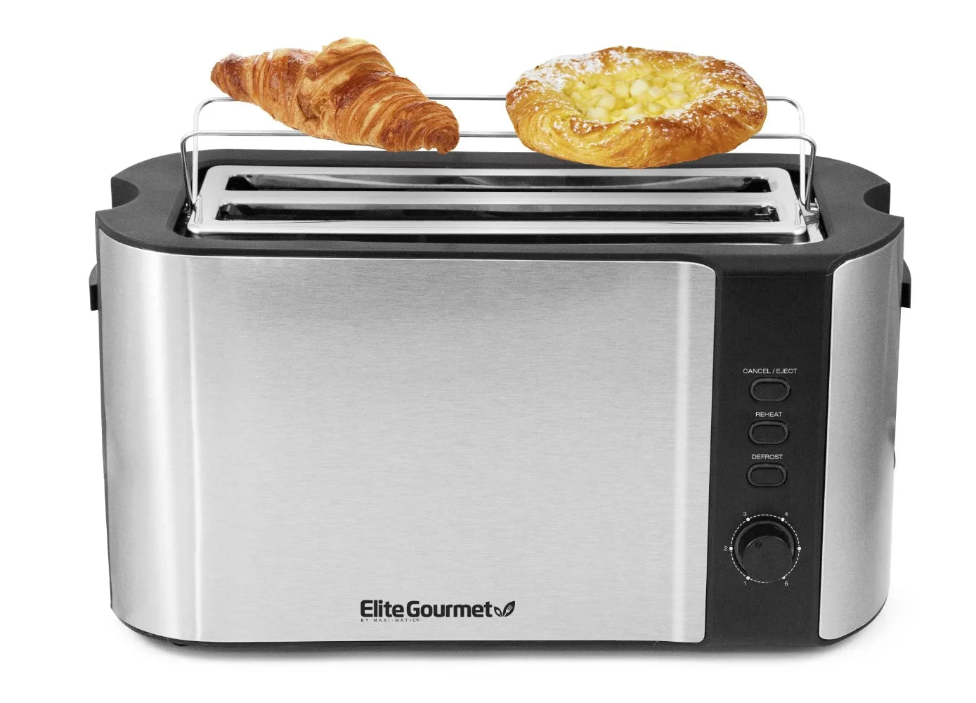 Sleek Stainless Steel 4-Slice Long Slot Toaster