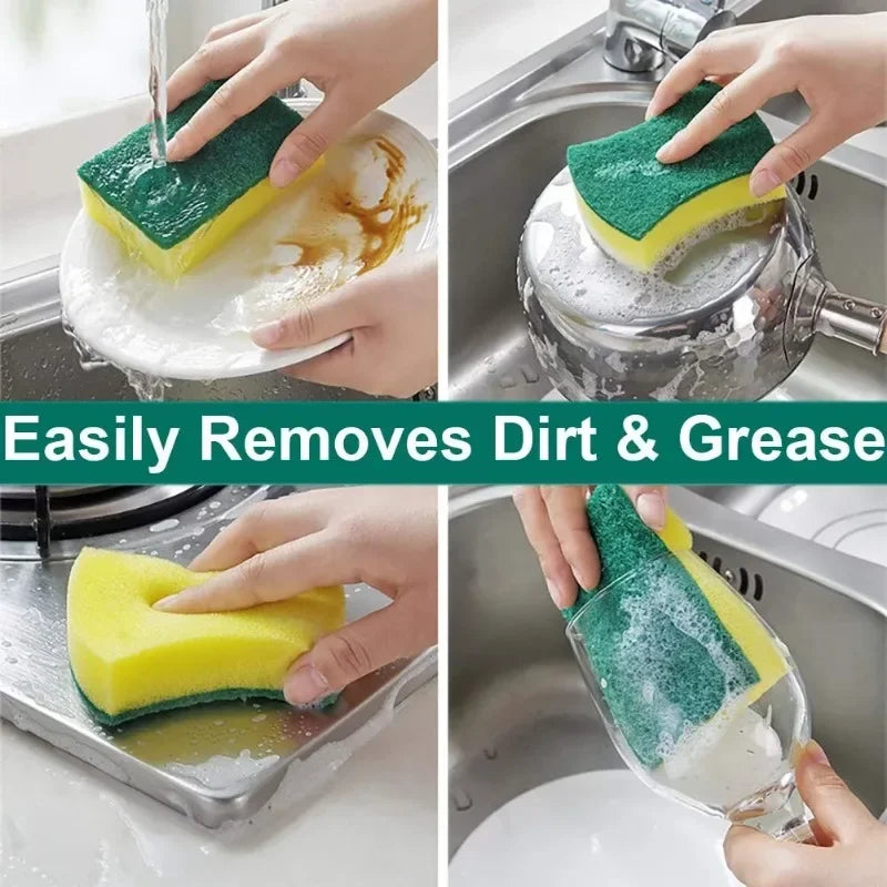 Highly Absorbent Double-Sided Sponge for Efficient Kitchen Cleaning