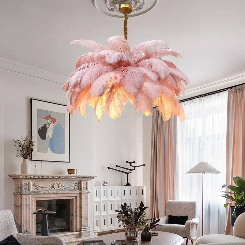 Elevate Your Space with Modern Ostrich Feather Pendant Lights