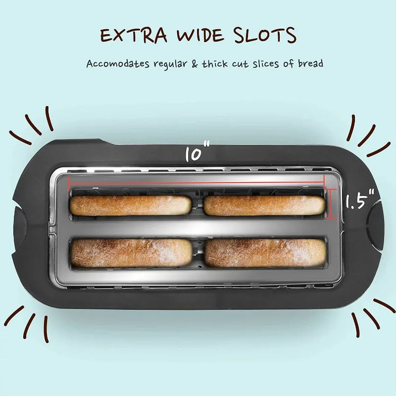 Effortless Toasting: Elite Gourmet 4-Slice Long Toaster