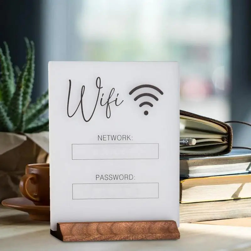 Streamline Your Connectivity: Acrylic WiFi Sign Display Stand