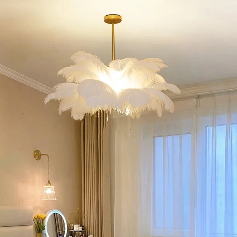 Elevate Your Space with Modern Ostrich Feather Pendant Lights