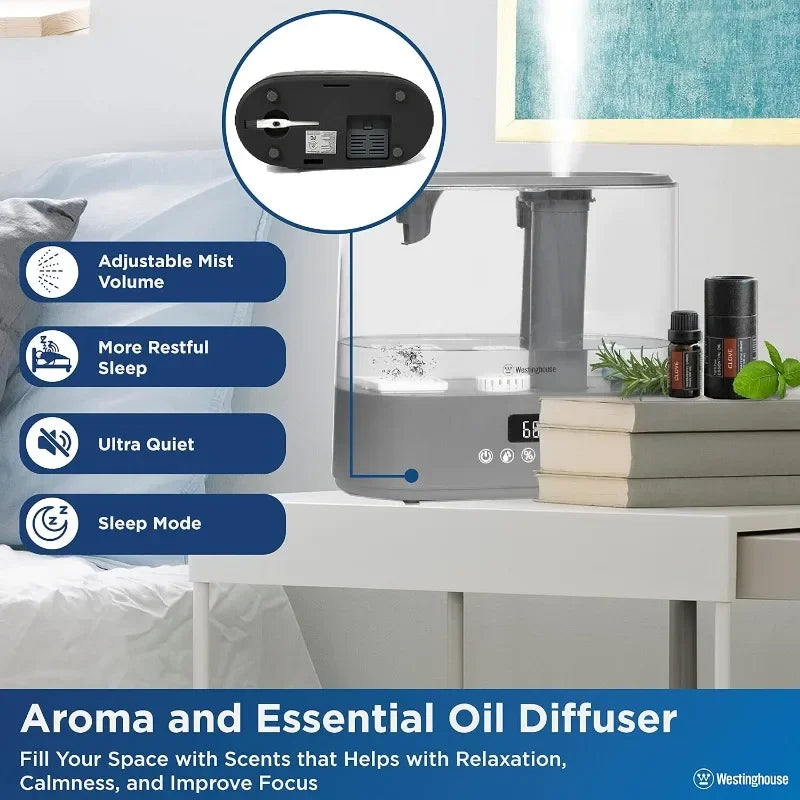 Smart Humidifier and Air Purifier Combo for Bedrooms with Essential Oil Compatibility