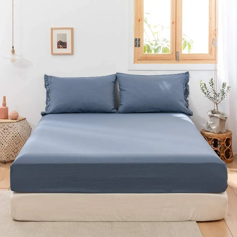 Luxurious Linen Cotton Fitted Sheet for Ultimate Comfort