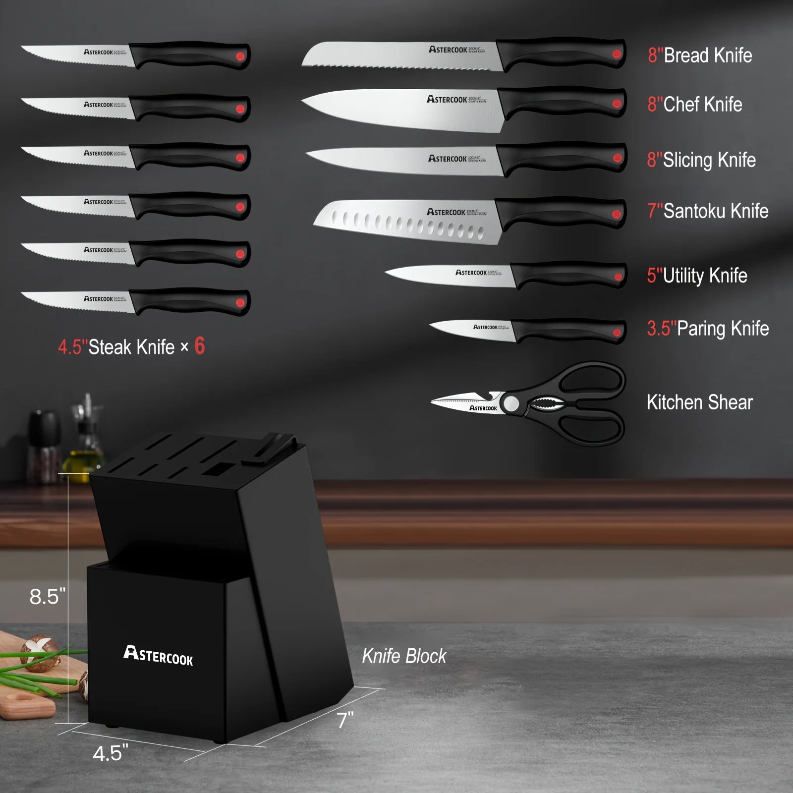 Kitchen Knife Set | Stainless Steel Knife Set | BNB Depot