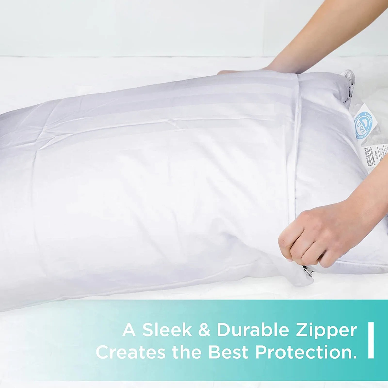 Luxurious Comfort: 2PC White Stripe Pillowcase Set for Airbnb Hosts