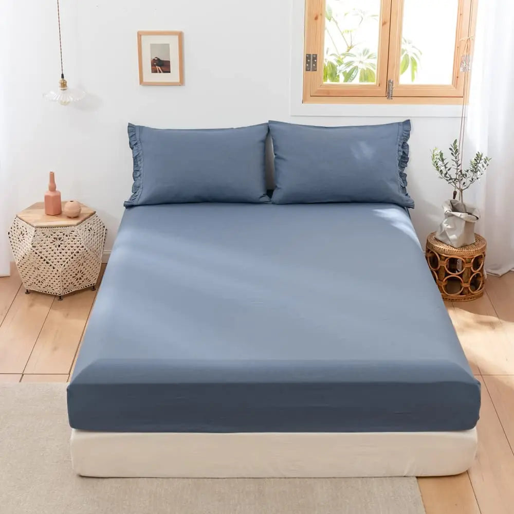 Luxurious Linen Cotton Fitted Sheet for Ultimate Comfort