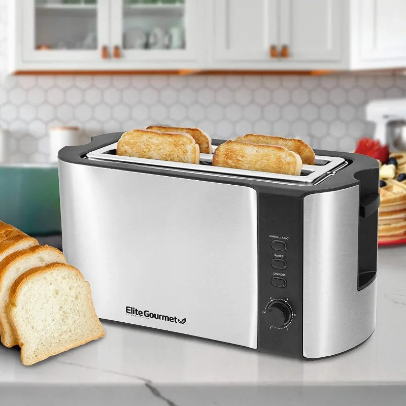 Effortless Toasting: Elite Gourmet 4-Slice Long Toaster