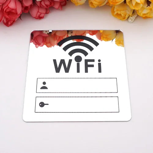 3D Acrylic Mirror WIFI Sign | Handwriting Wall Sticker | BNB Depot