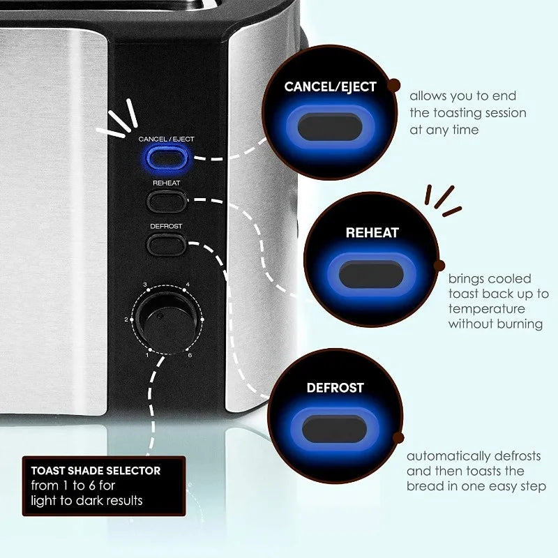 Effortless Toasting: Elite Gourmet 4-Slice Long Toaster