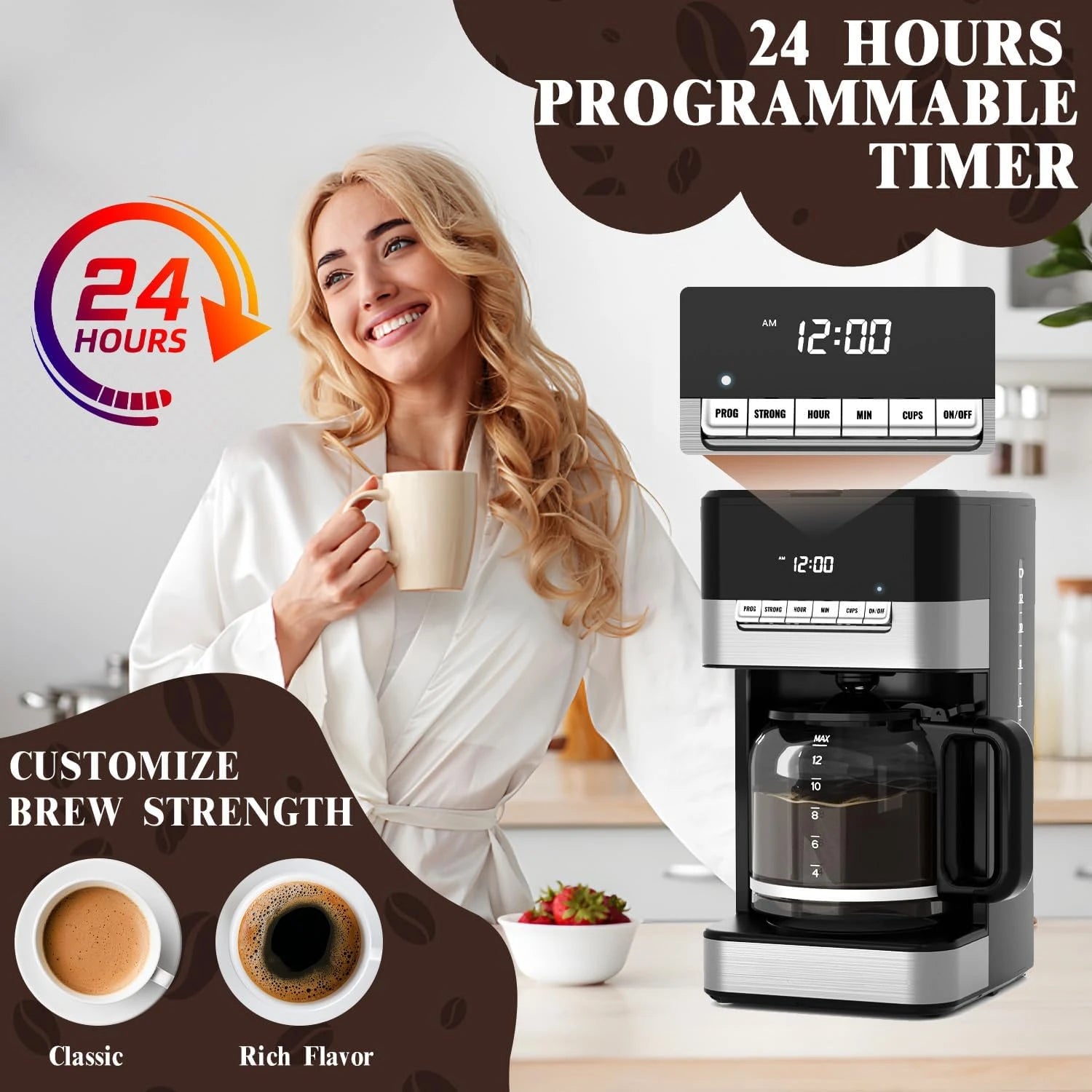 Programmable Drip Coffee Maker | Programmable Coffee Maker | BNB Depot