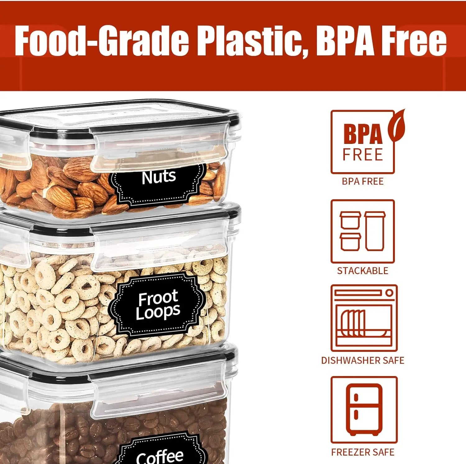 Effortless Pantry Perfection: 30-Pack Airtight Food Storage Containers Set