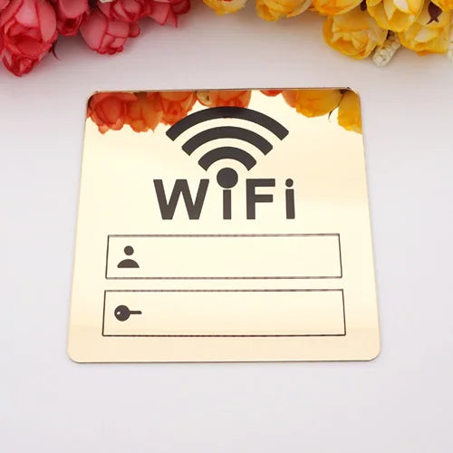 3D Acrylic Mirror WIFI Sign | Handwriting Wall Sticker | BNB Depot