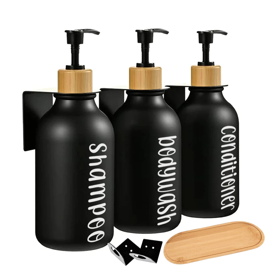 Modern Bathroom Dispenser: Wall-Mounted Shampoo and Conditioner Bottle