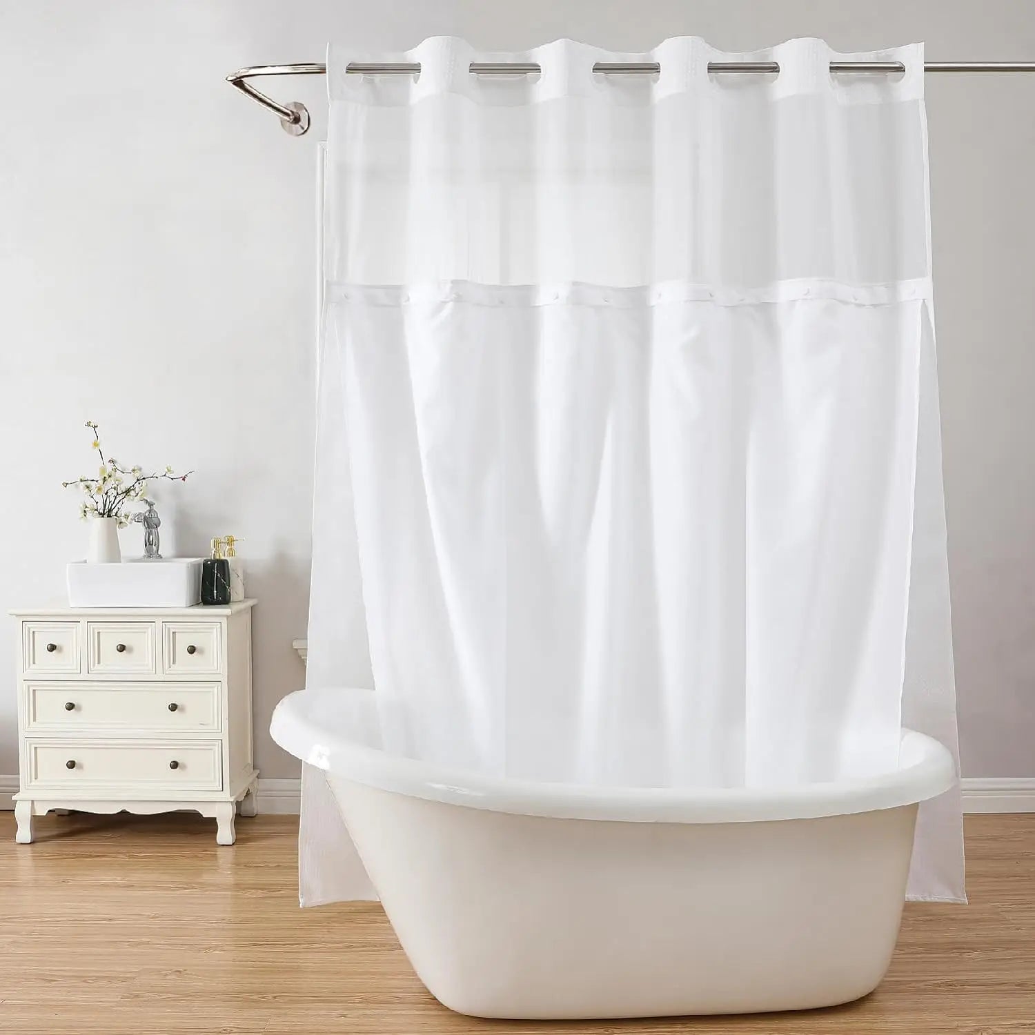 Snap-in Shower Curtain Liner Replacement for Hassle-Free Bathing