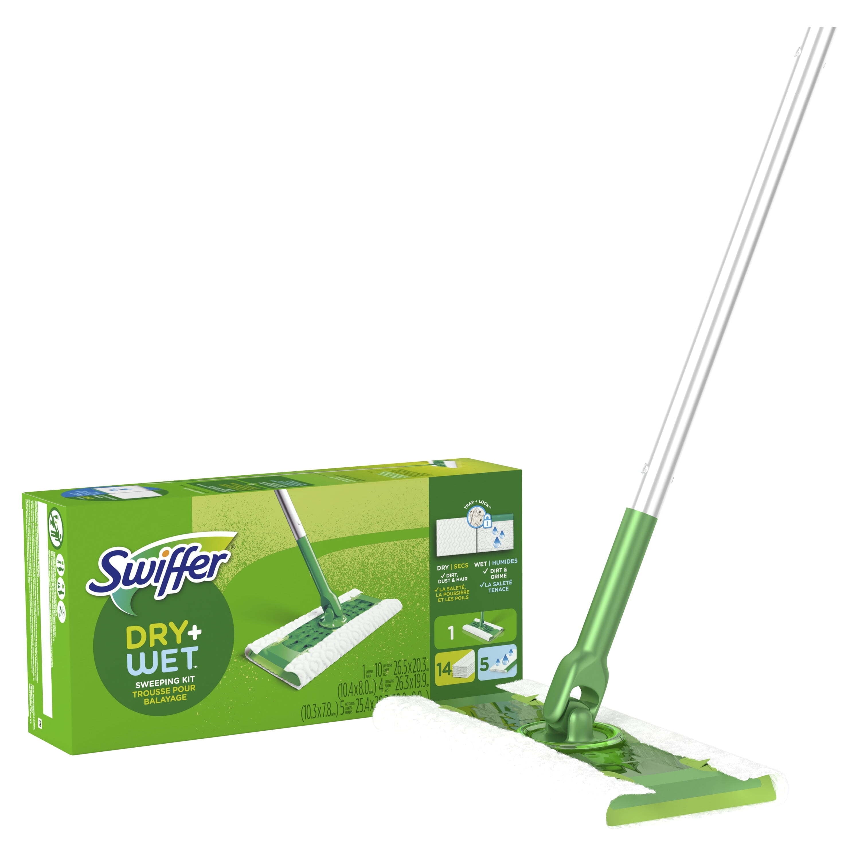 Sweeper 2-In-1 Sweep and Mop Starter Kit,1 Mop + 19 Refills