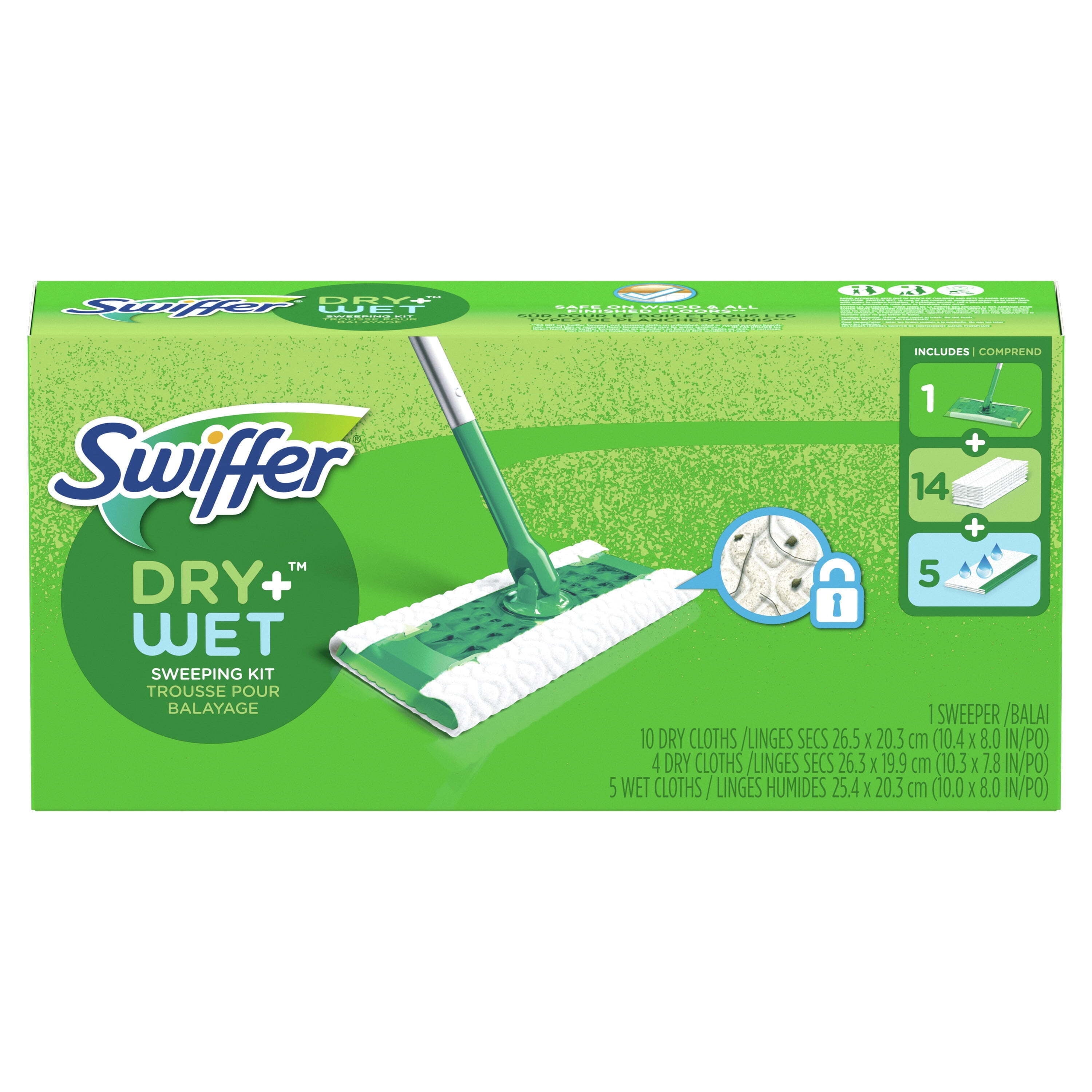 Sweeper 2-In-1 Sweep and Mop Starter Kit,1 Mop + 19 Refills