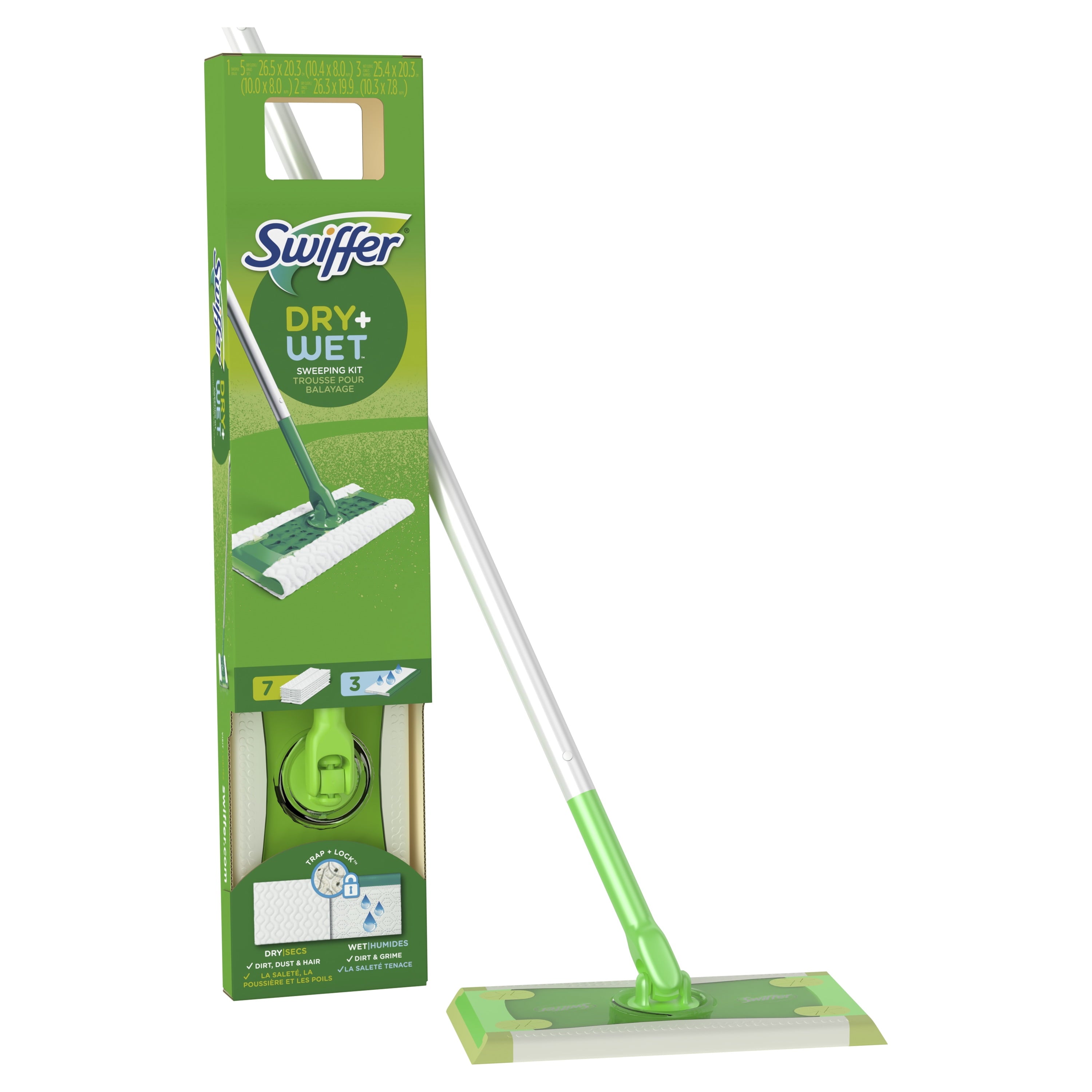 Sweeper 2-In-1, Dry and Wet Multi Surface Floor Cleaner, Sweep and Mop Starter Kit