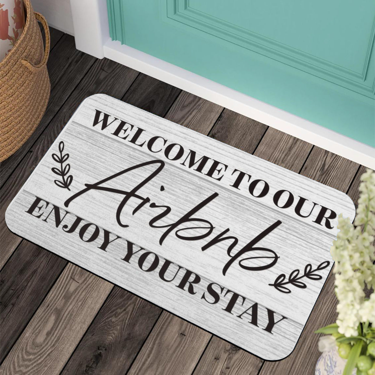 Rubber Door Mat - Welcome Mat with Exclusive Design - Airbnb Host Welcome