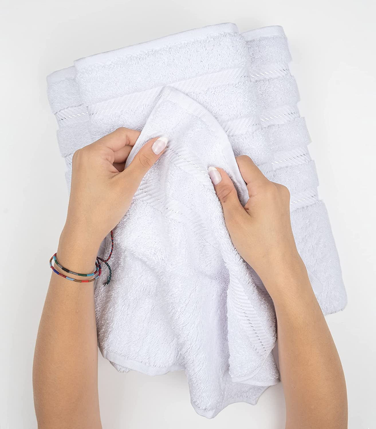 6 Piece Towel Set, 2 Towels 2 Hand Towels 2 Washcloths, 100% Cotton