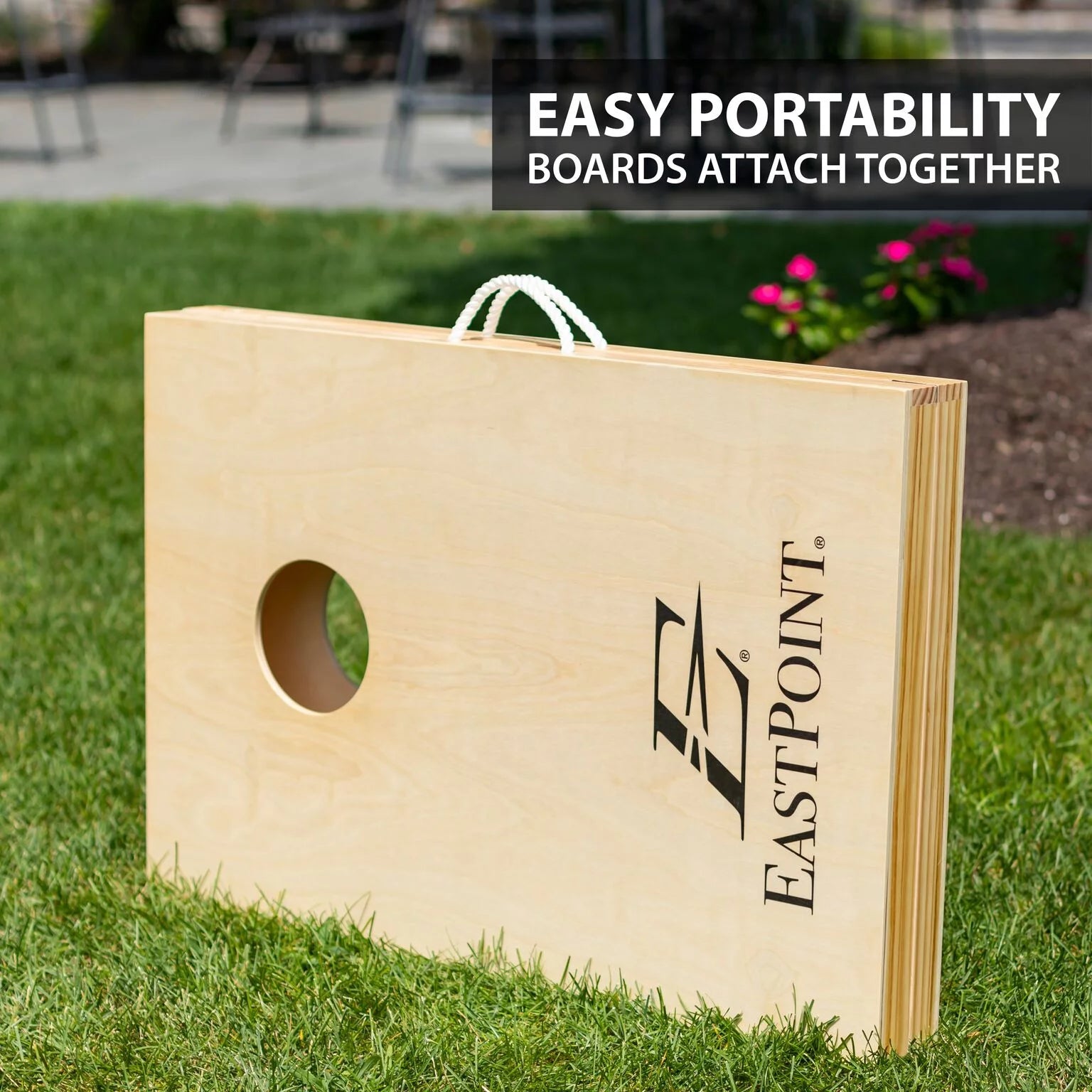 Solid Wood Bean Bag Toss Cornhole Yard Game Board Set with Bags