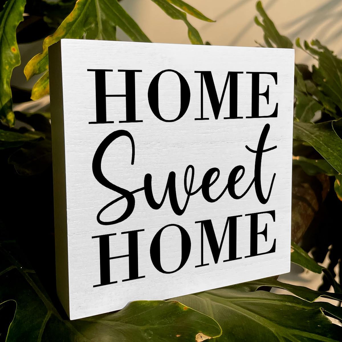 Home Sweet Home Artwork Wood Box Sign Rustic Wood Block Plaque 5 X 5