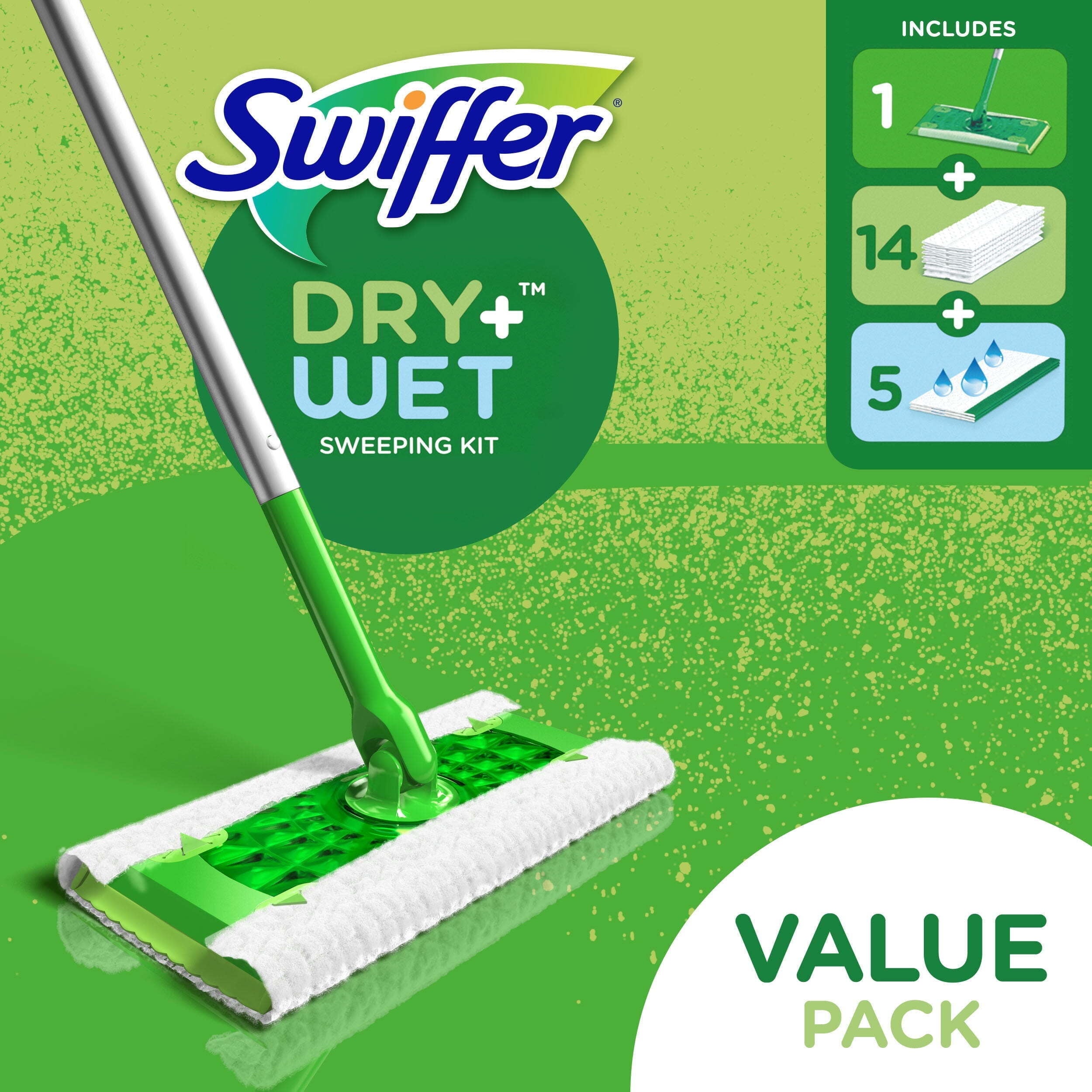 Sweeper 2-In-1 Sweep and Mop Starter Kit,1 Mop + 19 Refills