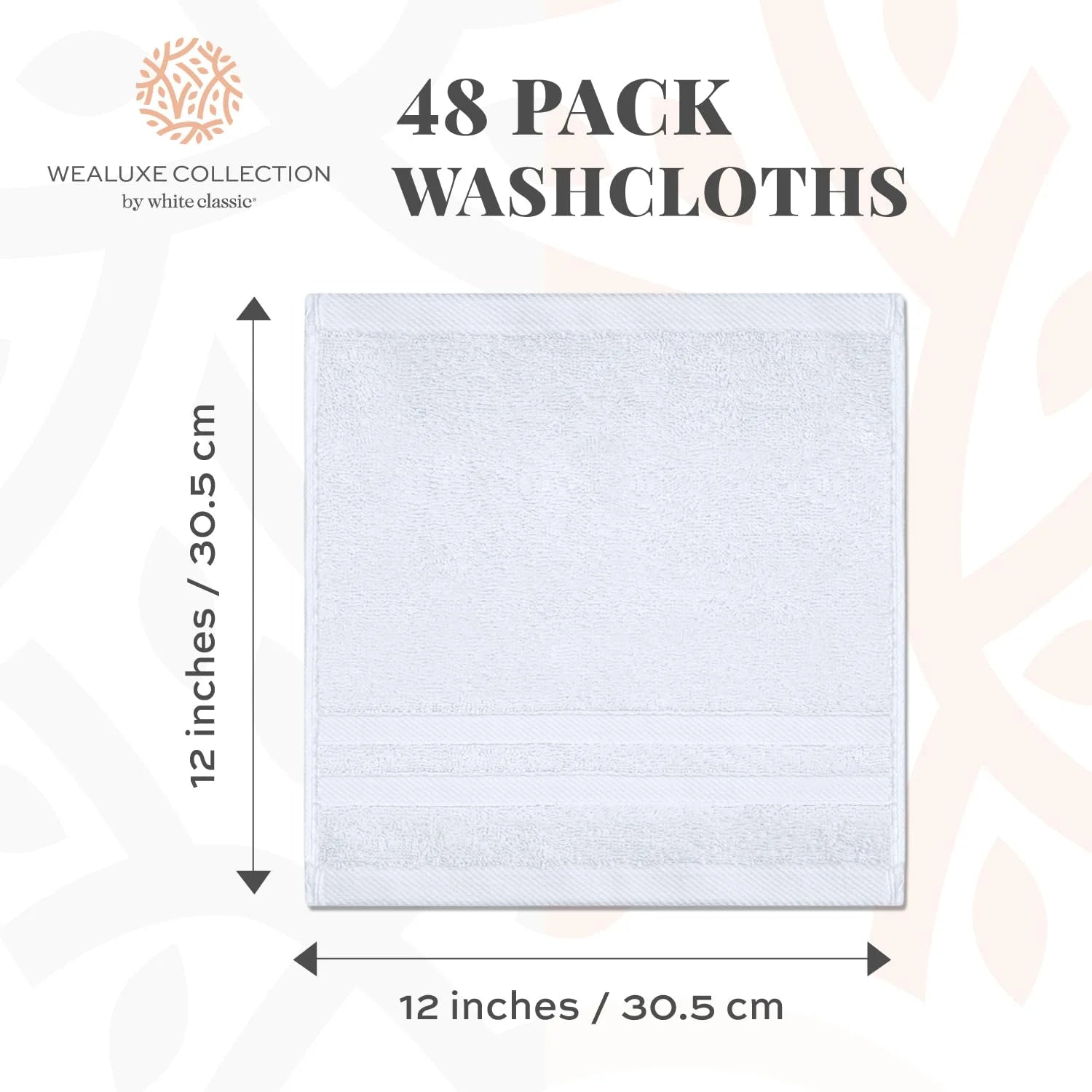 Airbnb Face Towel Set, Hotel Quality Face Towels | 12X12 Inch, 48 Pack