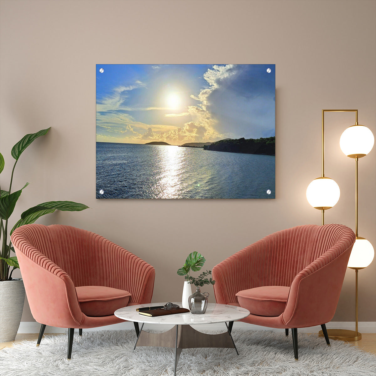 Sunset Picture Frame Landscape - Landscape Metal Frame No Hooks - Beach Sunset Photo