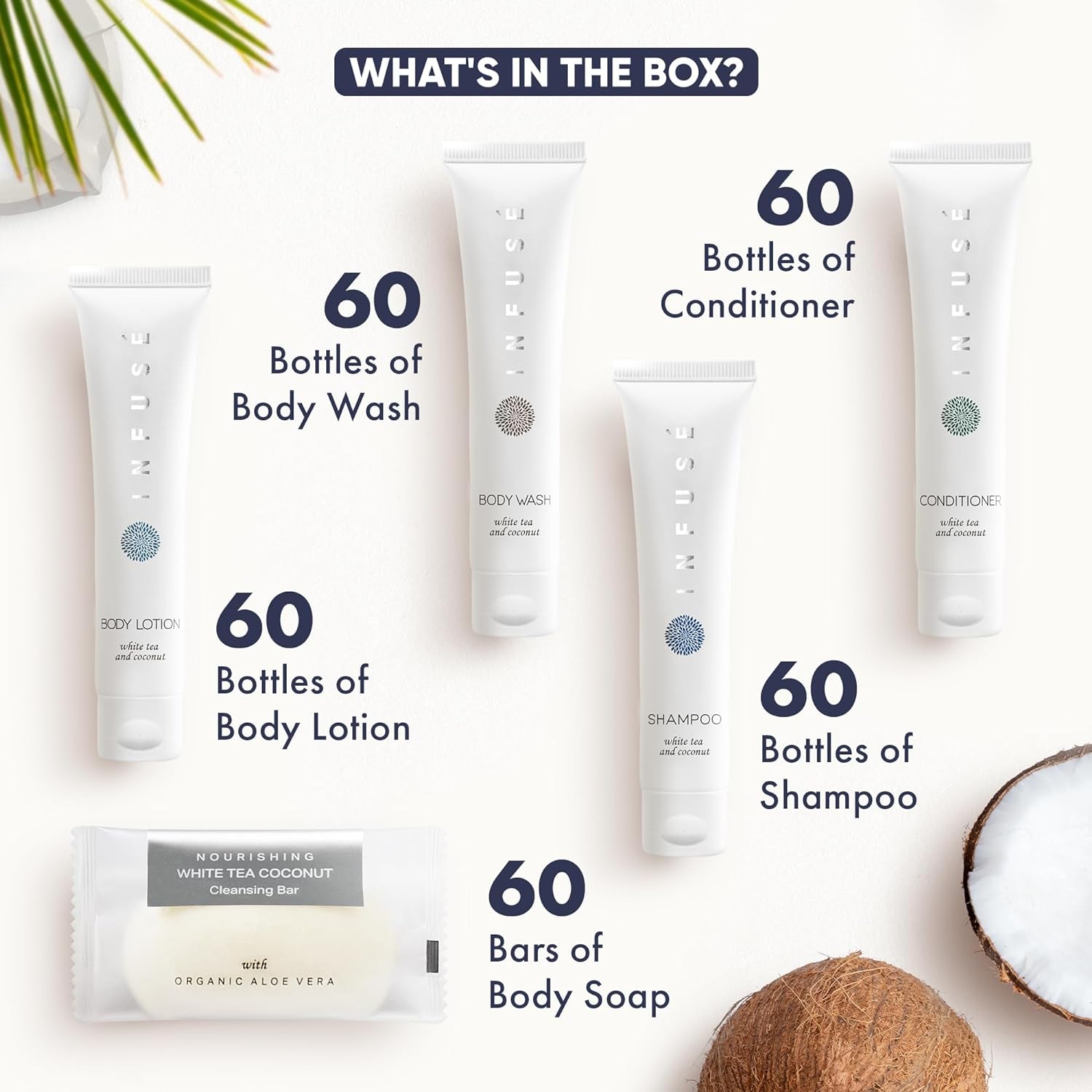 Hotel Toiletries|1Oz Shampoo & Conditioner, Body Wash, Lotion & 1.25Oz Bar - 300 Pieces