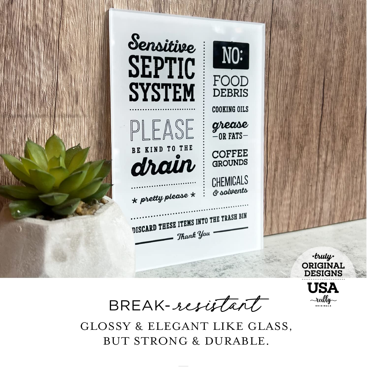 Septic-safe Kitchen Sign | Airbnb Vrbo Kitchen Decor | BNB Depot