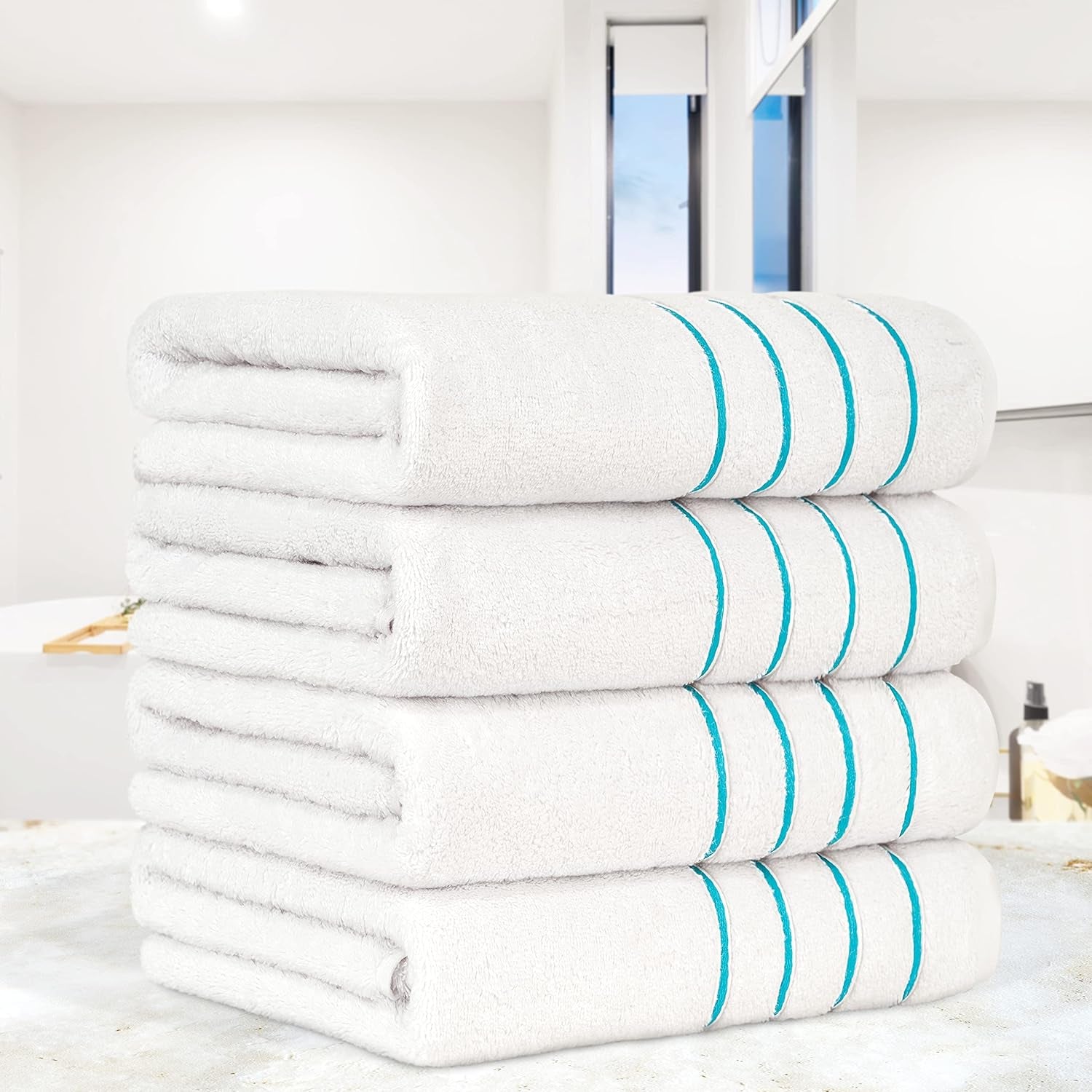 Airbnb White Bath Towel Set | Hotels Cotton Bath Towels | BNB Depot